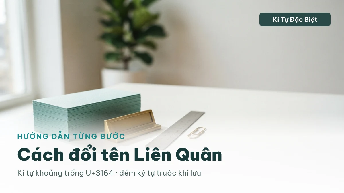 Cách đổi tên Liên Quân bằng kí tự đặc biệt và kí tự khoảng trống U+3164