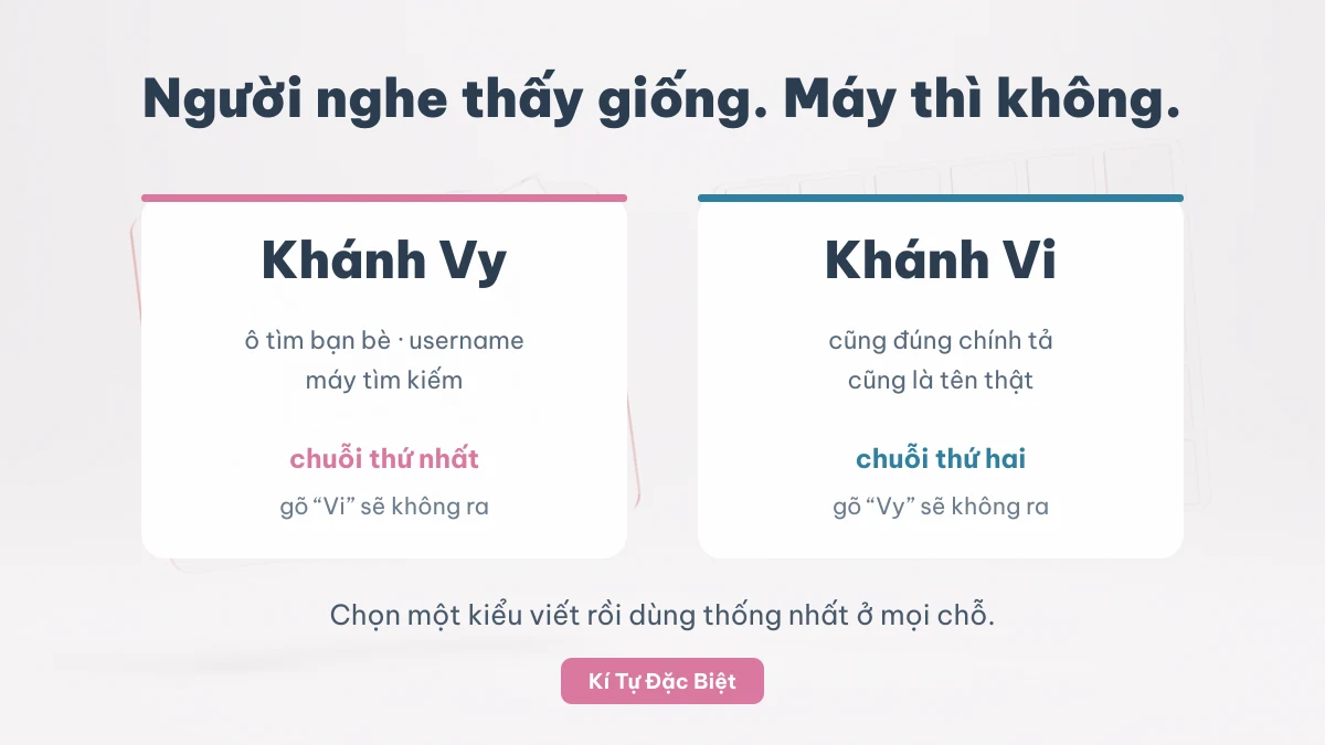 Khánh Vy và Khánh Vi là hai chuỗi khác nhau với máy tìm kiếm