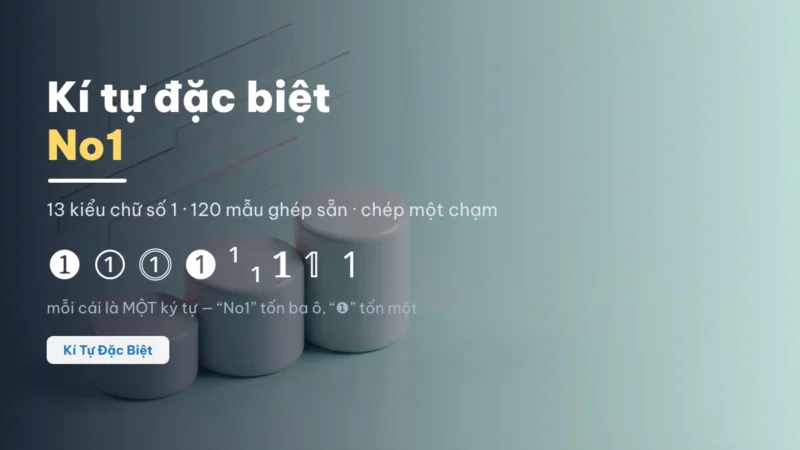 Kí tự đặc biệt No1 với 13 kiểu chữ số 1