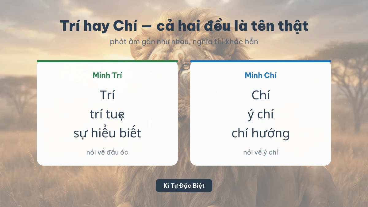 Phân biệt tên Minh Trí với Minh Chí