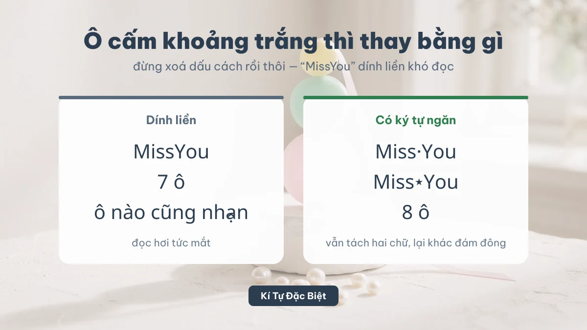 Cách thay dấu cách trong tên Miss You bằng ký tự ngăn