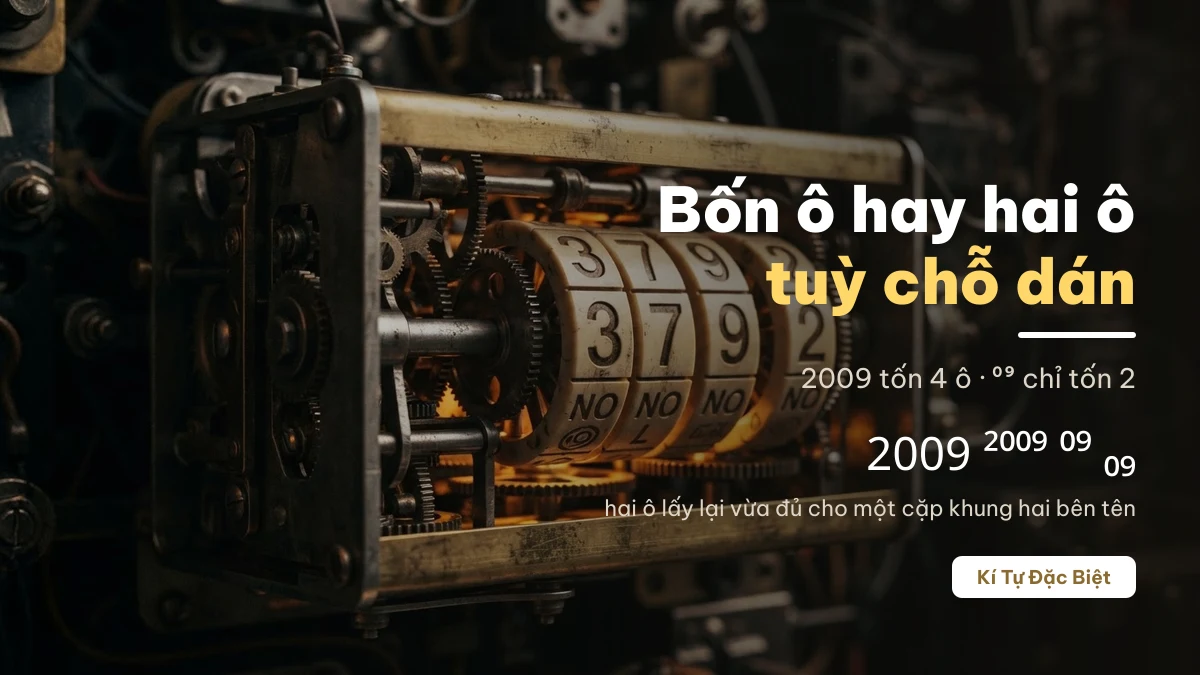 So sánh số ô ký tự khi viết năm sinh 2009 đầy đủ và rút gọn