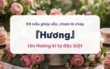 Bánh cupcake hồng và hoa trên bàn, ảnh bìa tên Hương kí tự đặc biệt