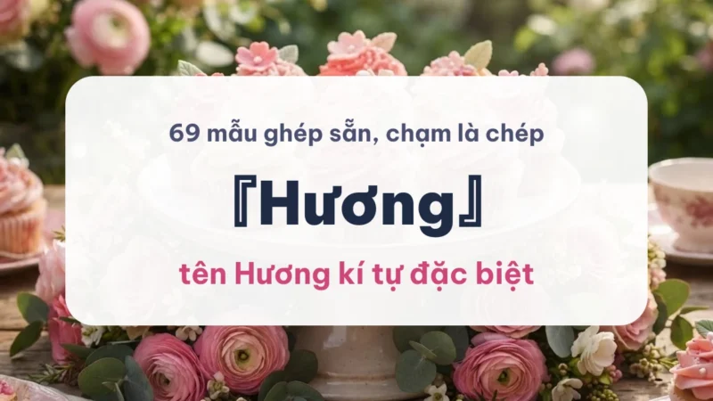 Bánh cupcake hồng và hoa trên bàn, ảnh bìa tên Hương kí tự đặc biệt